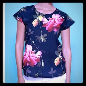 Lemon floral print top